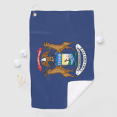 Serviette De Golf Drapeau d'État du Michigan, États-Unis (En situation)