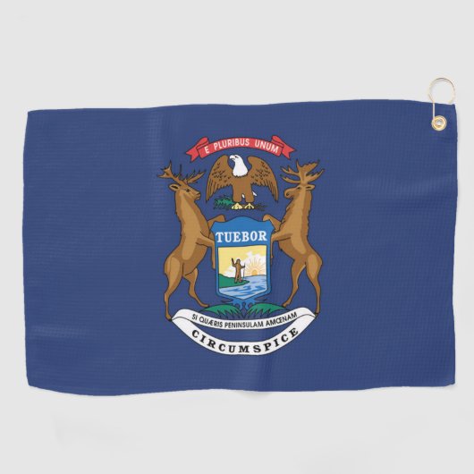 Serviette De Golf Drapeau d'État du Michigan, États-Unis (Horizontal)