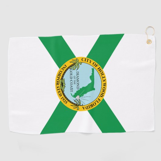 Serviette De Golf Drapeau d'Hollywood, Floride (Horizontal)