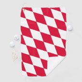 Serviette De Golf Drapeau diamant Bavière rouge et blanc (En situation)