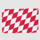 Serviette De Golf Drapeau diamant Bavière rouge et blanc (Horizontal)