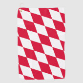 Serviette De Golf Drapeau diamant Bavière rouge et blanc (Devant)