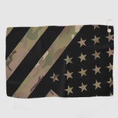 Serviette De Golf Drapeau du camouflage I de région boisée (Horizontal)