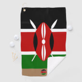 Serviette De Golf Drapeau du Kenya & monogrammed /serviette de golf  (En situation)