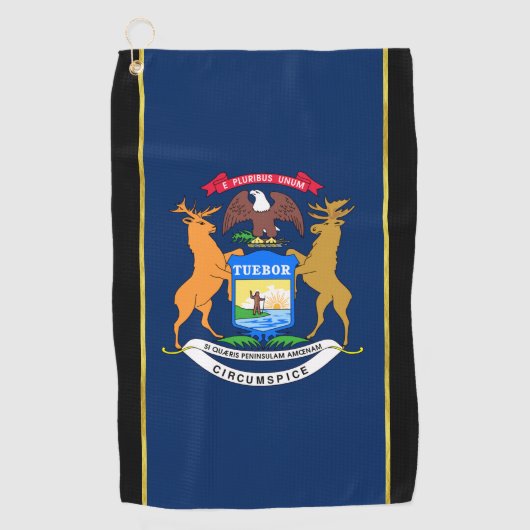 Serviette De Golf Drapeau du Michigan (Devant)