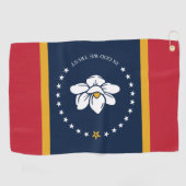 Serviette De Golf Drapeau du Mississippi - Nouveau Drapeau de Magnol (Horizontal)