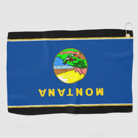 Serviette De Golf Drapeau du Montana (Horizontal)