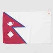 Serviette De Golf Drapeau du Népal (Horizontal)