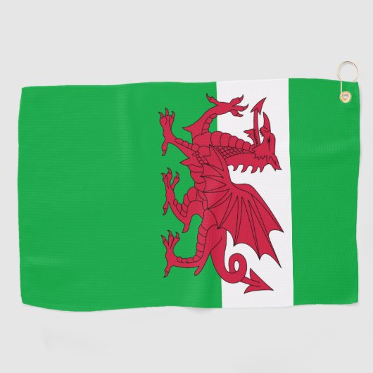 Serviette De Golf drapeau du pays de galles (Horizontal)