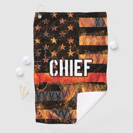 Serviette De Golf Drapeau du pompier (En situation)