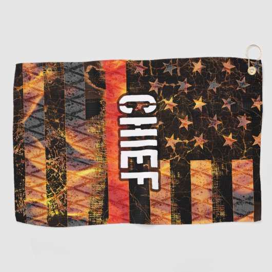 Serviette De Golf Drapeau du pompier (Horizontal)