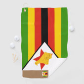 Serviette De Golf Drapeau du Zimbabwe & Zimbabwe monogrammed /Afriqu (En situation)