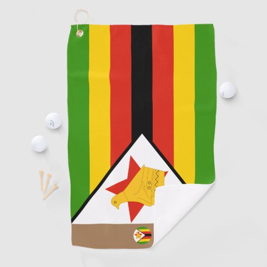 Serviette De Golf Drapeau du Zimbabwe & Zimbabwe monogrammed /Afriqu (En situation)