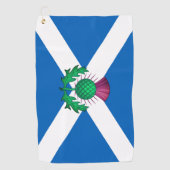Serviette De Golf Drapeau écossais avec chardon superposé (Devant)