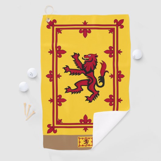 Serviette De Golf Drapeau écossais & Ecosse, monogrammé /Rampant (En situation)