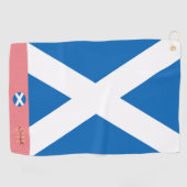 Serviette De Golf Drapeau écossais & Ecosse, monogrammed /lady Golf (Horizontal)