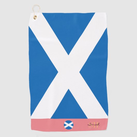 Serviette De Golf Drapeau écossais & Ecosse, monogrammed /lady Golf (Devant)