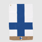 Serviette De Golf Drapeau finlandais & Finlande, monogrammed / servi (Devant)