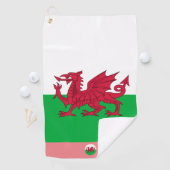 Serviette De Golf Drapeau gallois & Pays de Galles, monogramm Cymru  (En situation)
