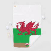 Serviette De Golf Drapeau gallois & Pays de Galles, monogrammed Cymr (En situation)