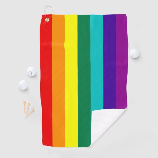 Serviette De Golf Drapeau Gay pride arc-en-ciel 7 bandes (En situation)
