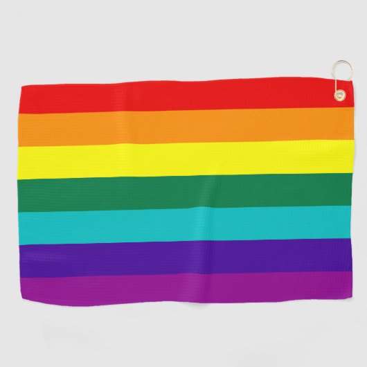 Serviette De Golf Drapeau Gay pride arc-en-ciel 7 bandes (Horizontal)