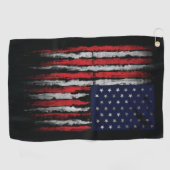 Serviette De Golf Drapeau Grunge U.S.A (Horizontal)