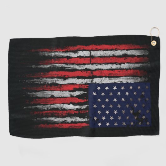 Serviette De Golf Drapeau Grunge U.S.A (Horizontal)