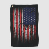 Serviette De Golf Drapeau Grunge U.S.A (Devant)
