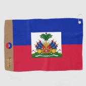 Serviette De Golf Drapeau haïtien & Haïti monogrammed Golf Towel (Horizontal)