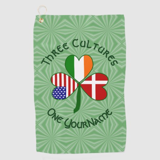 Serviette De Golf Drapeau irlandais Shamrock (Devant)