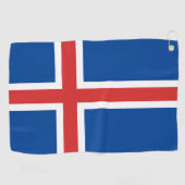 Serviette De Golf Drapeau islandais (Horizontal)