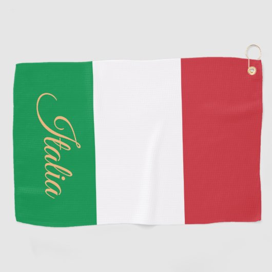 Serviette De Golf Drapeau italien et Italie vacances de golf /sports (Horizontal)