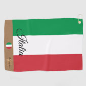 Serviette De Golf Drapeau italien & Italie, monogrammed Golf / sport (Horizontal)