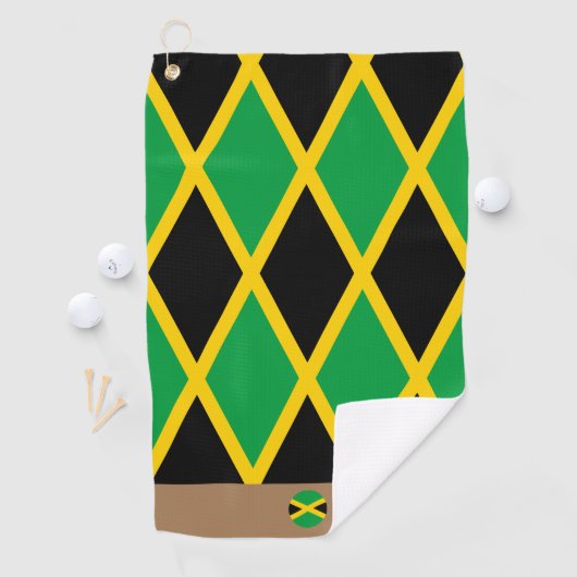 Serviette De Golf drapeau jamaïcain & Jamaïque, sports monogrammés / (En situation)