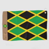 Serviette De Golf drapeau jamaïcain & Jamaïque, sports monogrammés / (Horizontal)