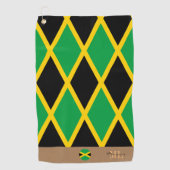Serviette De Golf drapeau jamaïcain & Jamaïque, sports monogrammés / (Devant)