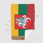 Serviette De Golf Drapeau lituanien & Lituanie monogrammed /golf Gol (En situation)
