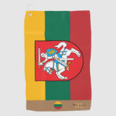 Serviette De Golf Drapeau lituanien & Lituanie monogrammed /golf Gol (Devant)