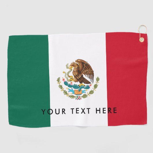 Serviette De Golf Drapeau mexicain de cadeau jouant au golf fait sur (Horizontal)