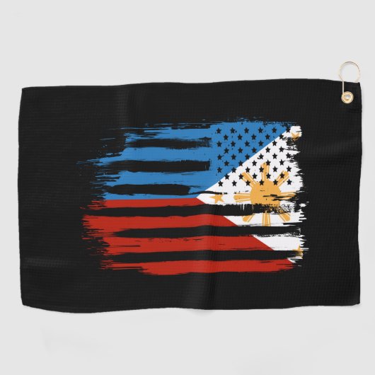 Serviette De Golf Drapeau mi-américain mi-philippin Philippines (Horizontal)