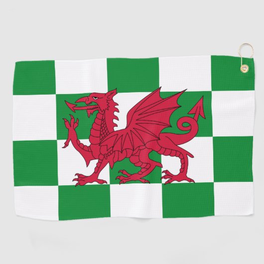 Serviette De Golf Drapeau mystique de dragon celtique rouge du Pays  (Horizontal)