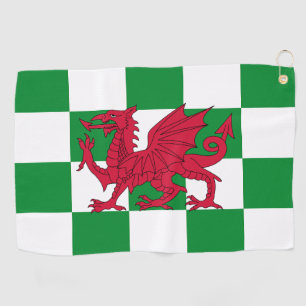 Serviette De Golf Drapeau mystique de dragon celtique rouge du Pays
