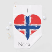 Serviette De Golf Drapeau norvégien I Heart Norway (En situation)