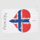 Serviette De Golf Drapeau norvégien I Heart Norway (Horizontal)