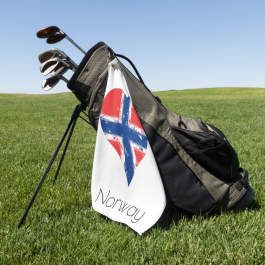 Serviette De Golf Drapeau norvégien I Heart Norway (Vert)