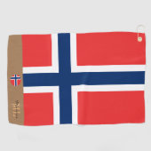 Serviette De Golf Drapeau norvégien & Norvège, monogrammed / Golf (Horizontal)
