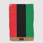 Serviette De Golf Drapeau panafricain et drapeau unia monogrammé / s (Devant)