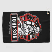 Serviette De Golf Drapeau patriotique personnalisé de pompier (Horizontal)