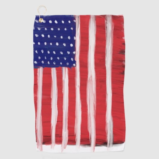 Serviette De Golf Drapeau peint d'art populaire (Devant)